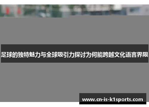 足球的独特魅力与全球吸引力探讨为何能跨越文化语言界限